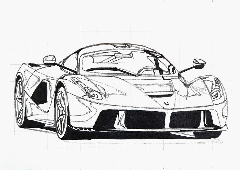 How to Draw a Ferrari LaFerrari - Detailed Step-by-Step Guide